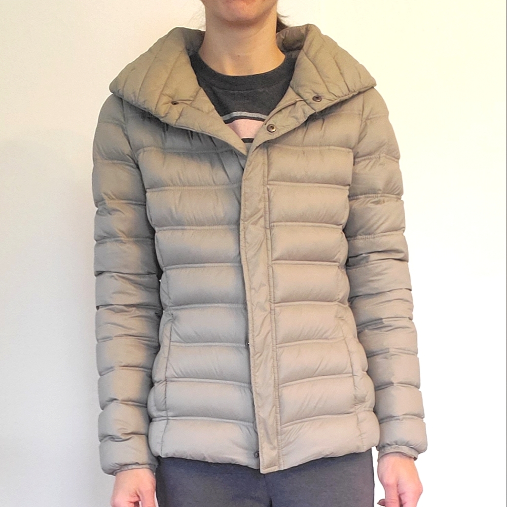 Mango XS Tan Puffer Packable Coat